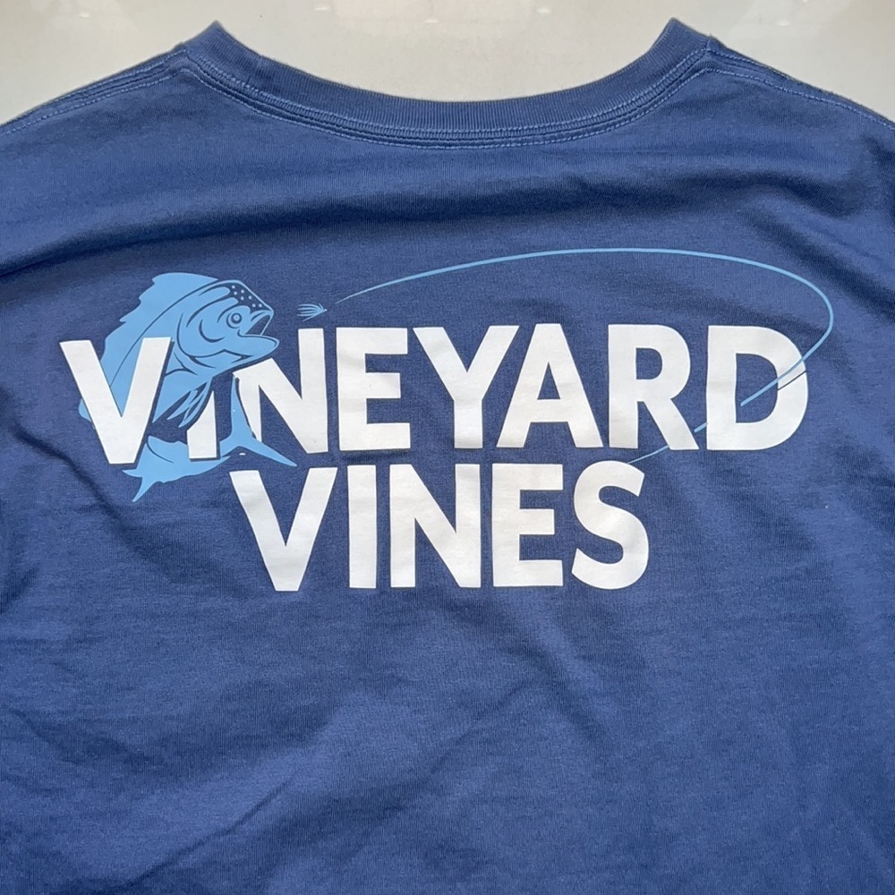 Periwinkle Blue Vineyard Vines Graphic Long Sleeve T Shirt Size S - Picture 6 of 6